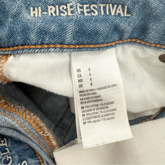 American Eagle Outfitters Hi-Rise Festival Distressed Denim Shorts – Size 4 - Picture 4 of 11